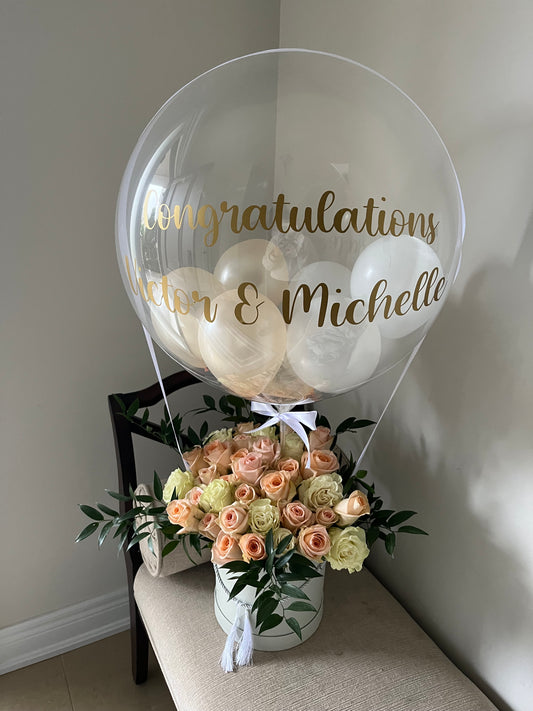 Engagement Floral and Balloon Gift